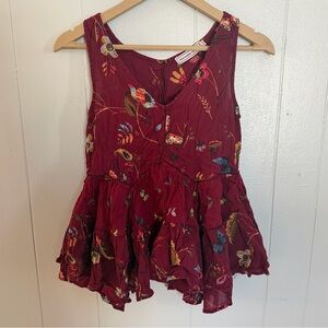 Abercrombie & Fitch red floral blouse size women’s small
